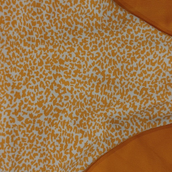 Athleta Clean Golden Orange & White Cheetah Print Swim Bottom Size Large - Picture 3 of 6